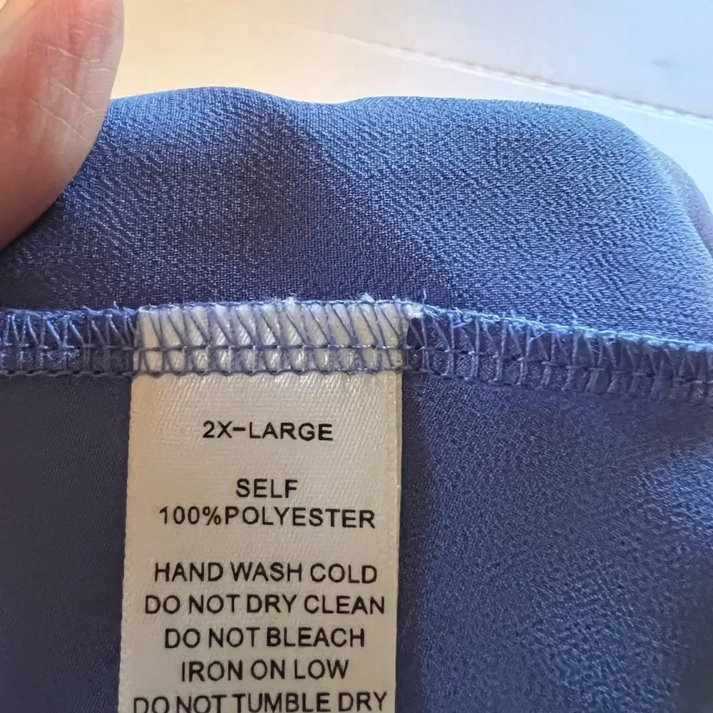 Davi & Dani Blue Hi-lo Sheer Top Size 2X Periwinkle - Picture 5 of 5